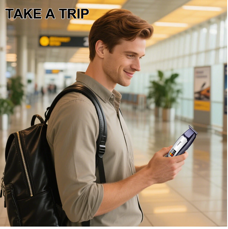 Hatteker HT-6115 Cordless Hair Beard Trimmer For men—Digital Display