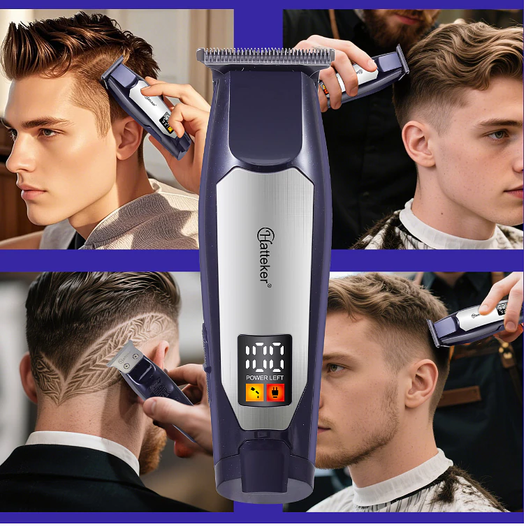Hatteker HT-6115 Cordless Hair Beard Trimmer For men—Digital Display