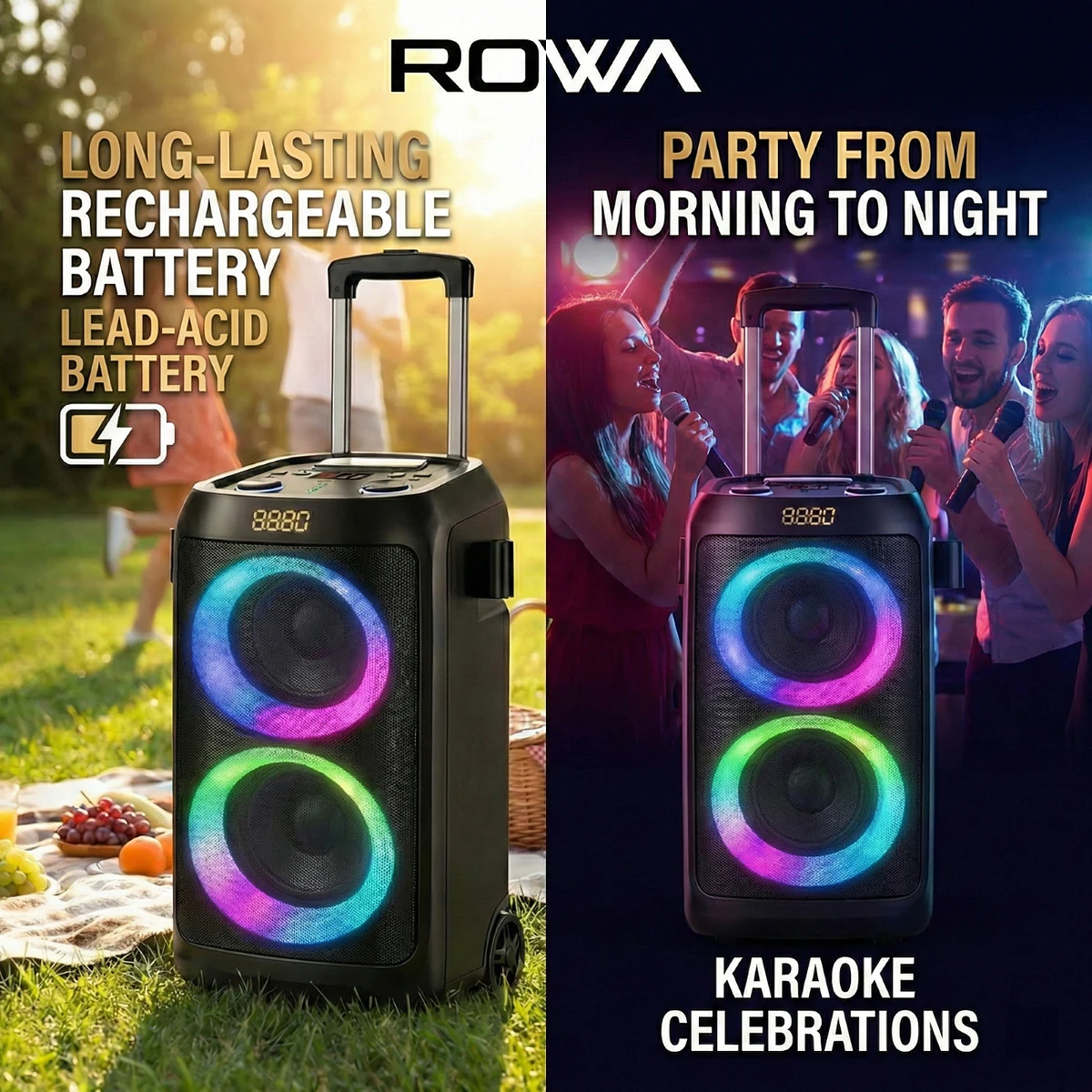 Rowa Singapore Rh-Ek802Ps Dual 8&Quot; Portable Party Speaker 2 Rowa Singapore RH-EK802PS Dual 8" Portable Party Speaker