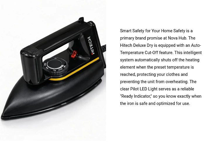 Hitech Malaysia Deluxe Dry Iron 1000W Dry Iron - HITECH DELUXE DRY 1000W