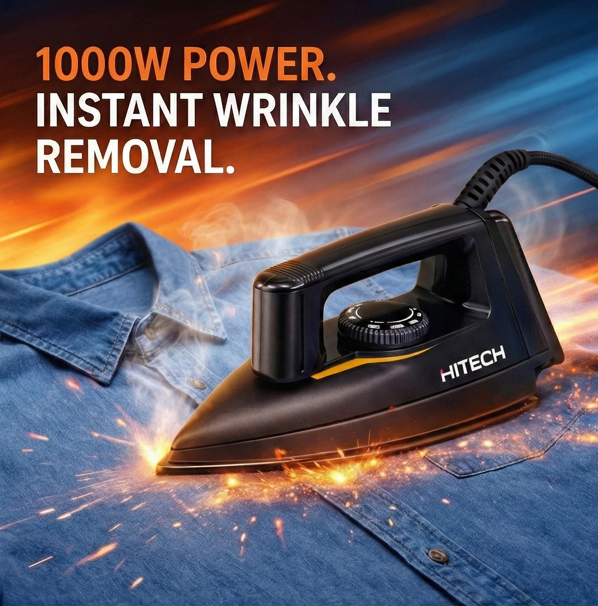 Hitech Malaysia Deluxe Dry Iron 1000W Dry Iron - HITECH DELUXE DRY 1000W