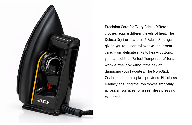 Hitech Malaysia Deluxe Dry Iron 1000W Dry Iron - HITECH DELUXE DRY 1000W