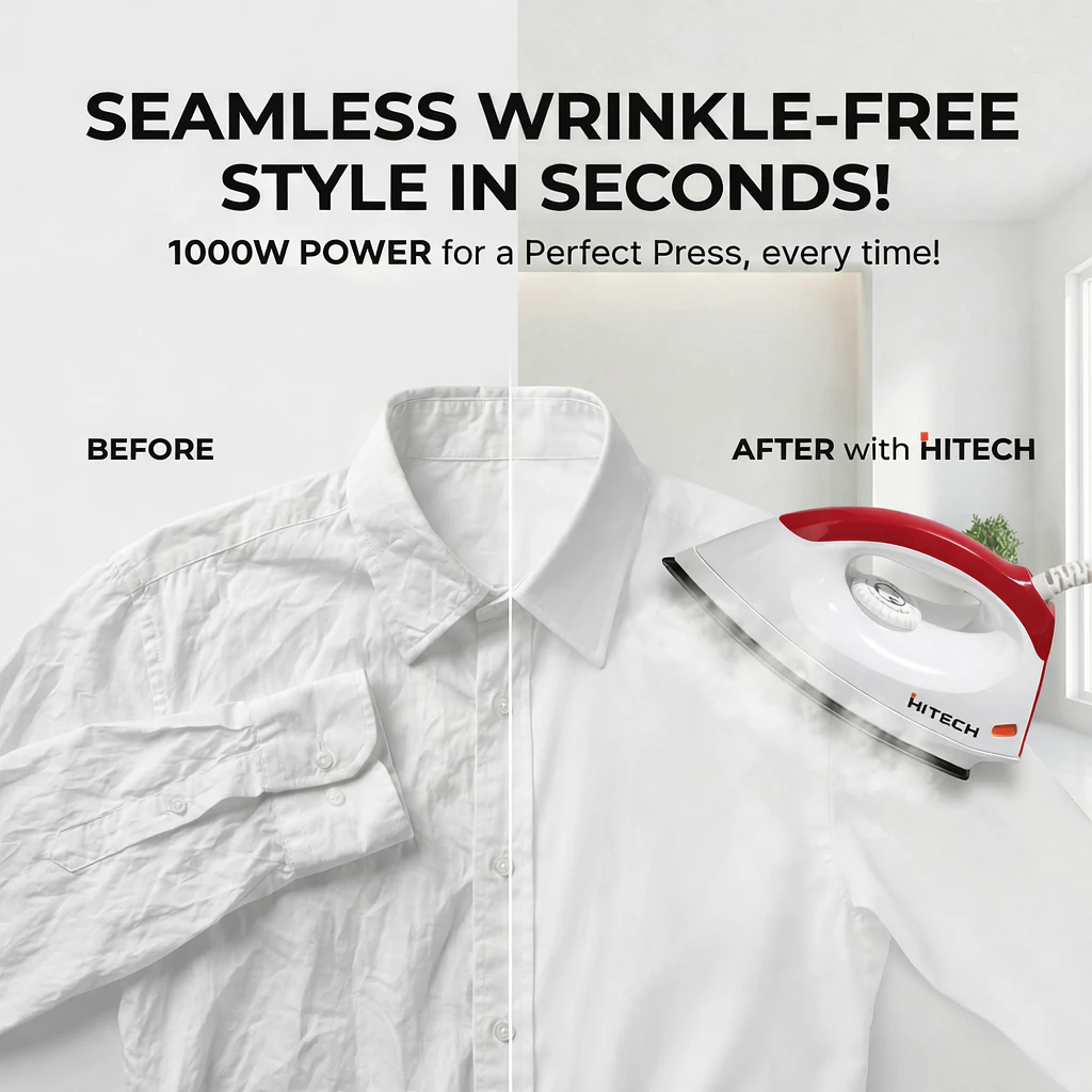 Hitech Malaysia Magic Dry Iron 1000W Dry Iron - HITECH MAGIC DRY 1000W