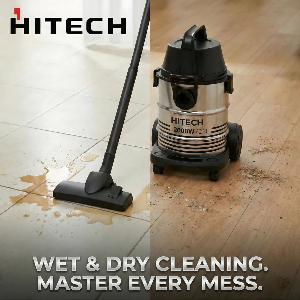 Hitech Malaysia HDVC21L2000W 21L Wet & Dry Drum Vacuum Cleaner with Blower