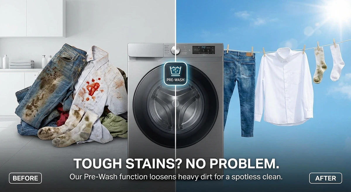 German Tech 10KG Washing Machine BLDC Inverter Fully Automatic - GT-10KGBLDC