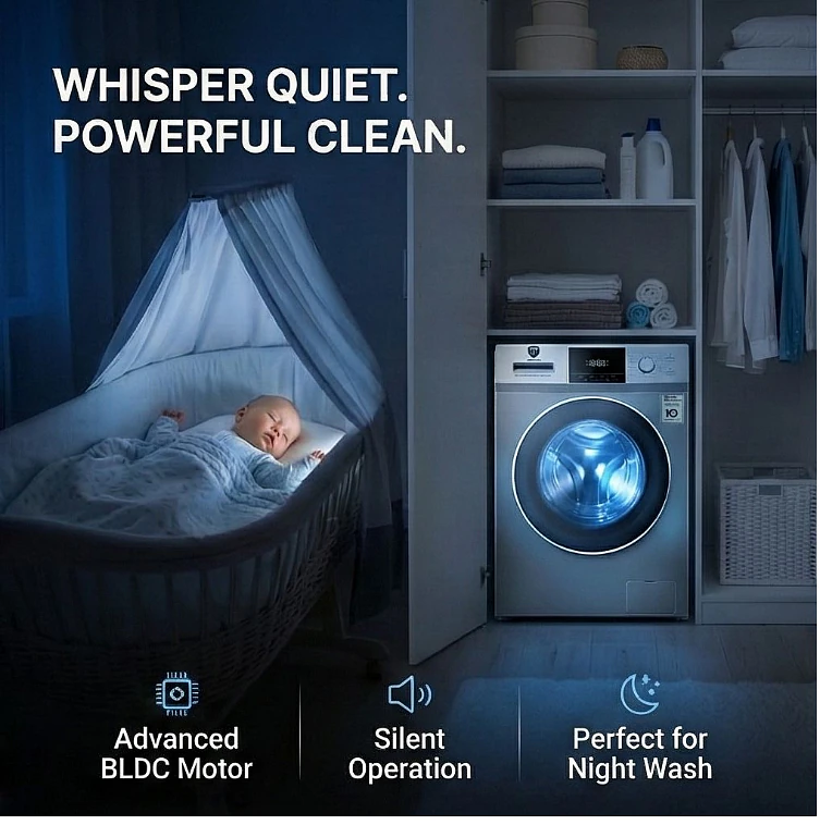 German Tech 7.5KG Washing Machine Fully Automatic - 7.5KG-BLDC