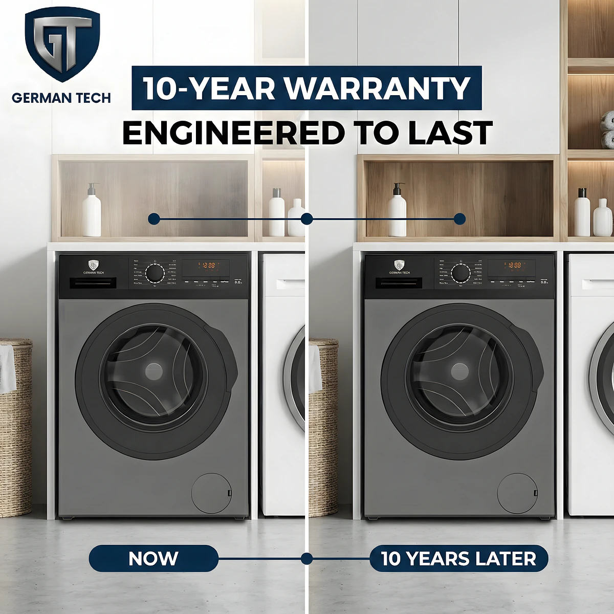 German Tech 8KG Washing Machine Fully Automatic BLDC - GT-8KG-BLDC