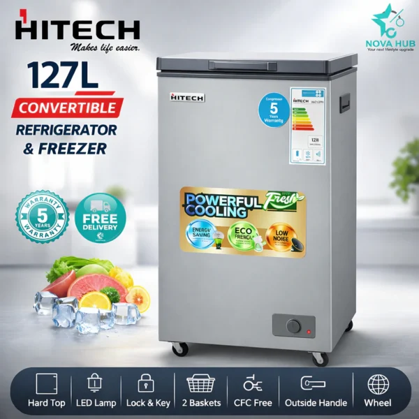 Hitech Malaysia HACF-127FS 127L Convertible Chest Freezer