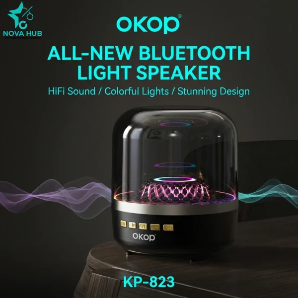 OKOP KP-823 Subwoofer Portable Bluetooth Speaker with RGB led Light