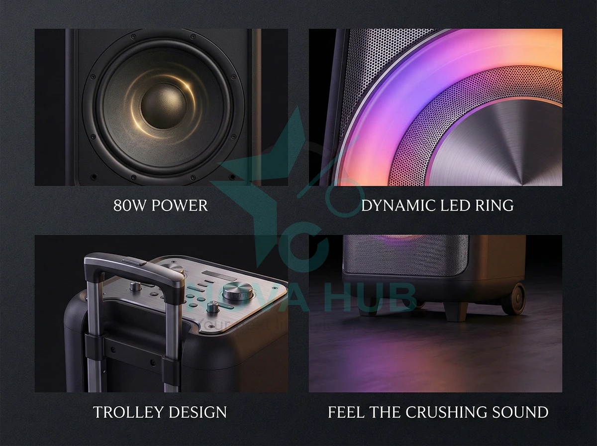 Rowa Singapore Rh-Ek1203Tl Portable Trolley Party Speaker 4 Rowa Singapore RH-EK1203TL Portable Trolley Party Speaker