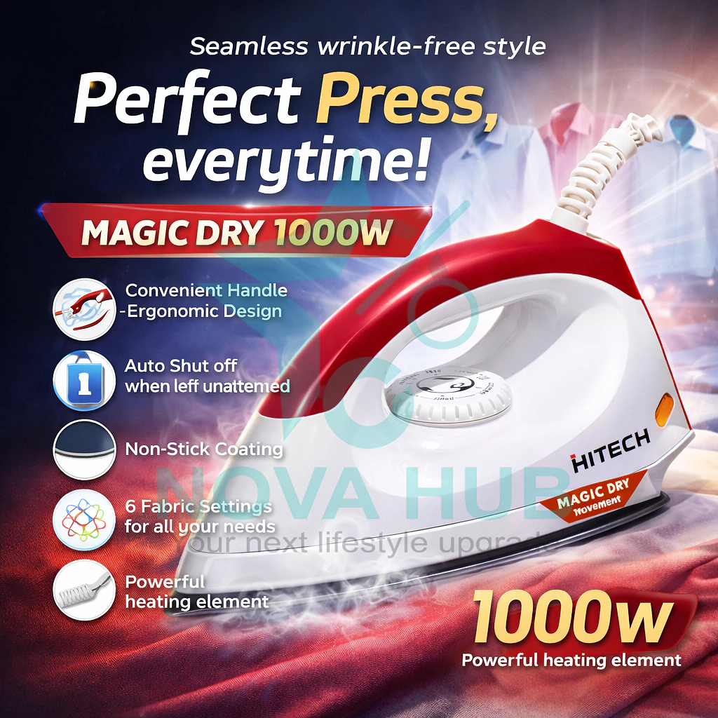 Hitech Malaysia Magic Dry Iron 1000 W Dry Iron - Hitech Magic Dry 1000W 2 Hitech Malaysia Magic Dry Iron 1000 W Dry Iron - HITECH MAGIC DRY 1000W