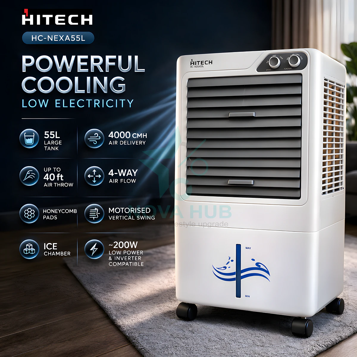 Hitech Malaysia Hc-Nexa55L 55 L Air Cooler Fan 5 Hitech Malaysia HC-NEXA55L 55 L Air Cooler Fan