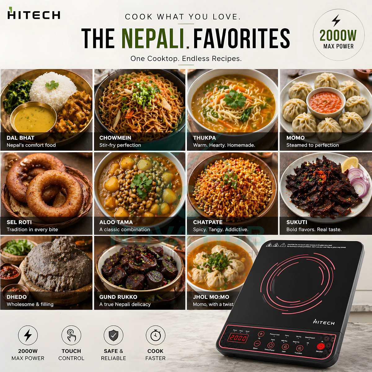 Hitech Hk04Ind-1 2000 W Smart Induction Stove Cooktop 2 Hitech HK04IND-1 2000 W Smart Induction Stove Cooktop