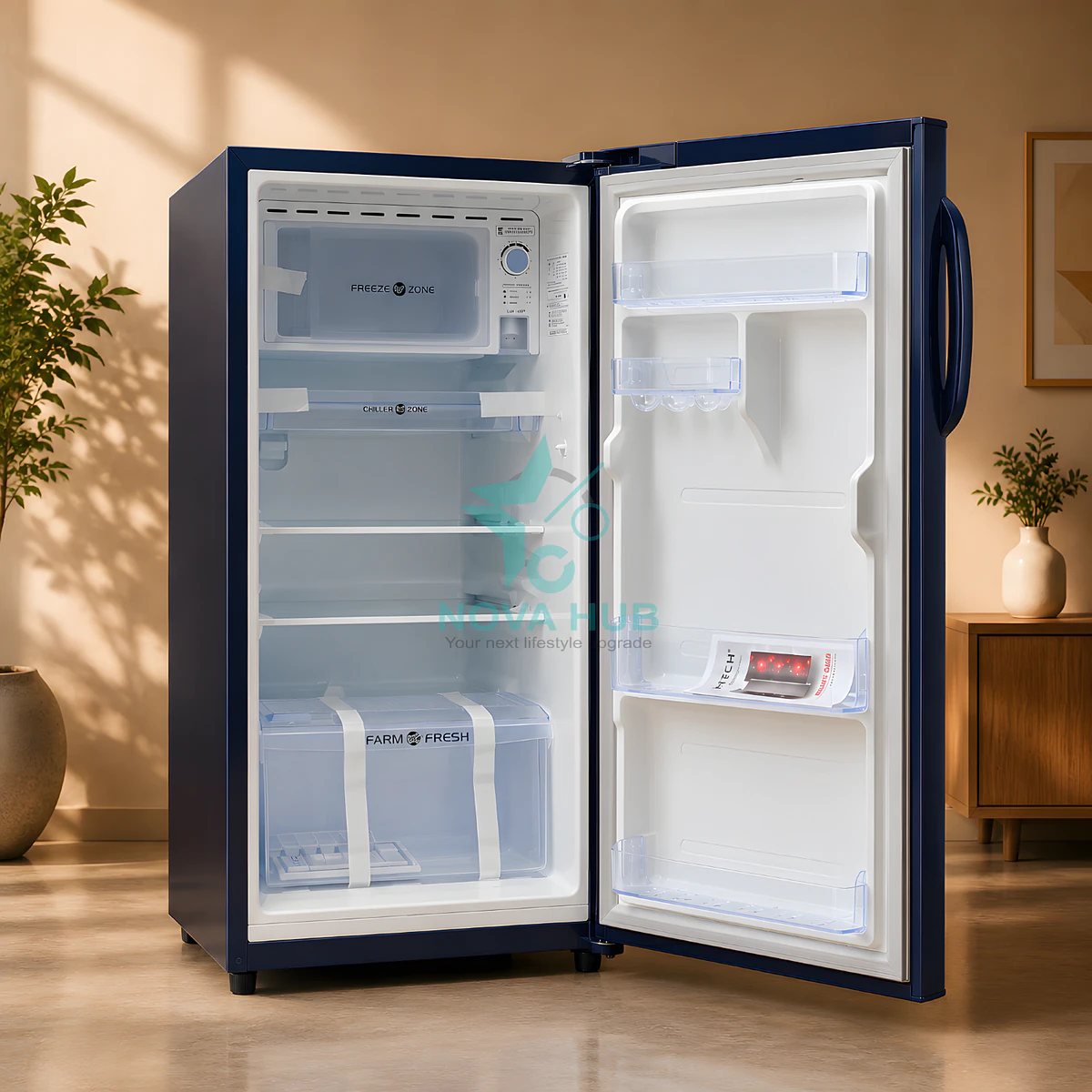 Hitech Malaysia 186 L Single Door Refrigerator HS186ANMF HS186ANBF / Premium Glossy Floral