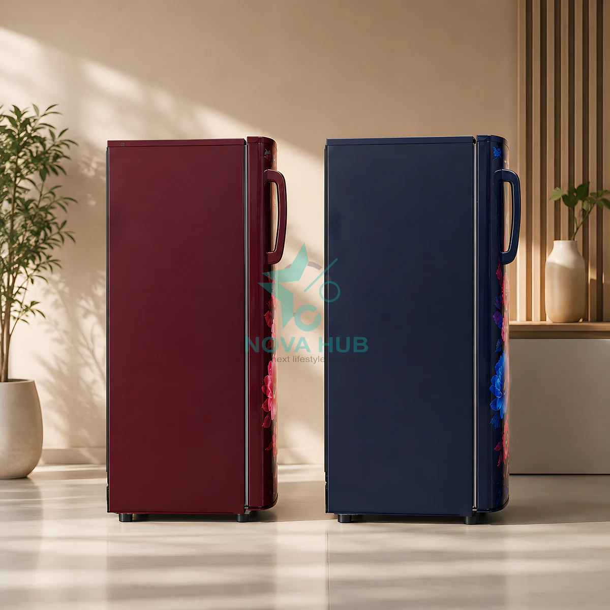 Hitech Malaysia 186 L Single Door Refrigerator HS186ANMF HS186ANBF / Premium Glossy Floral