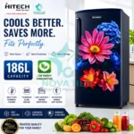 Hitech Malaysia 186 L Single Door Refrigerator HS186ANMF HS186ANBF / Premium Glossy Floral - Image 8