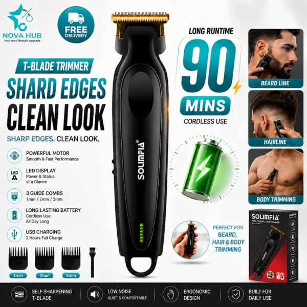 Solimpia HT-6267 Powerful Cordless Hair Beard Trimmer For men