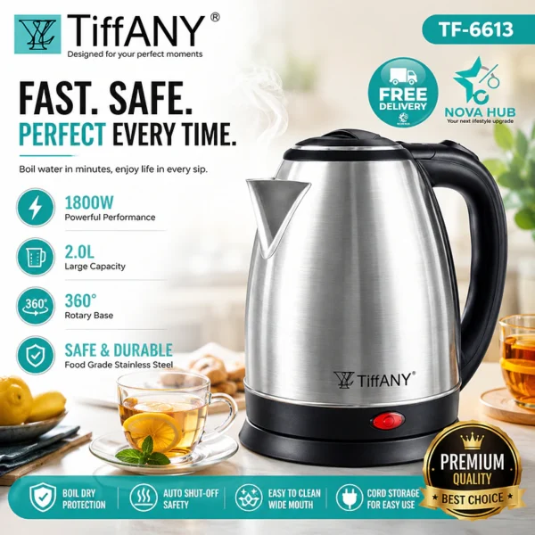Tiffany Original TF-6613 Electric Kettle 2 L - TF-6613 (NovaHub)