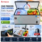 Hitech Malaysia HCCF-618DD 618 L Convertible Double Door Chest Freezer - Image 4