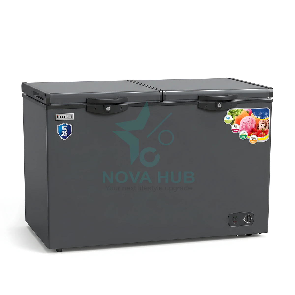 Hitech Malaysia HCCF-450DD 450 L Convertible Double Door Chest Freezer