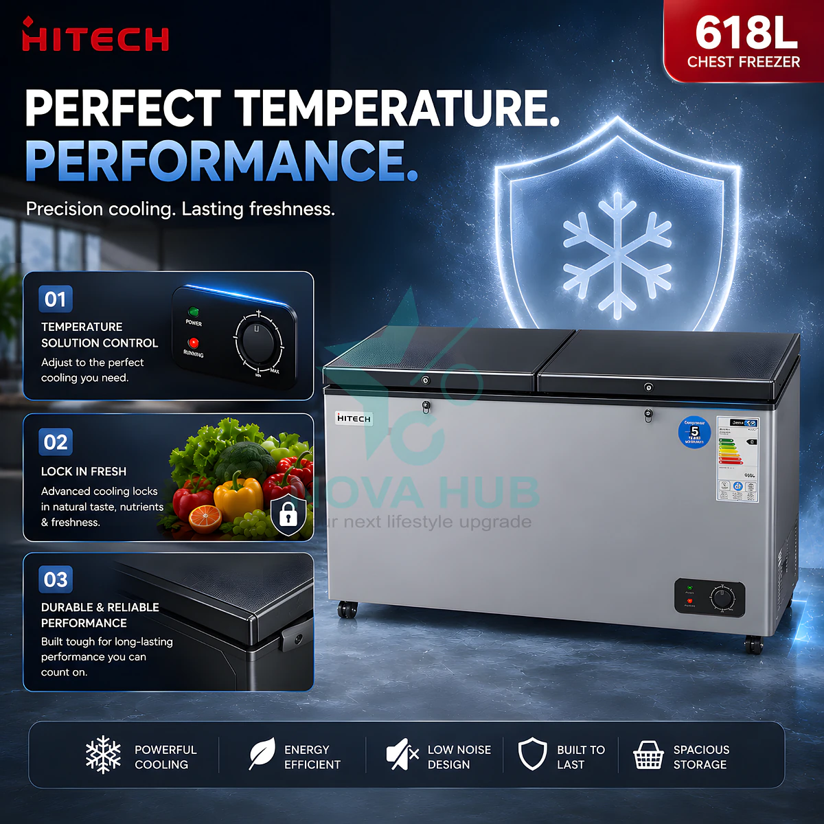 Hitech Malaysia Hccf-618Dd 618 L Convertible Double Door Chest Freezer 5 Hitech Malaysia HCCF-618DD 618 L Convertible Double Door Chest Freezer