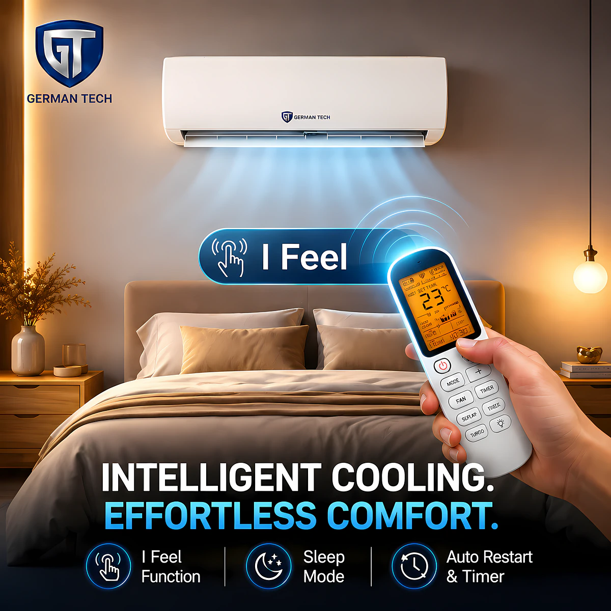 German Tech 1.5 Ton Smart Inverter AC GT-1 Ton-Inverter-Eco - GT-1.5TON-AC