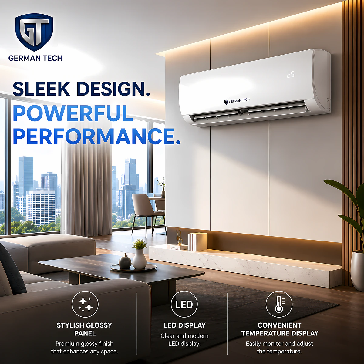 German Tech 1 Ton Smart Inverter AC GT - GT-1TON-AC