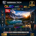 German Tech 65 Inch WebOS QLED 4k TV GT65DWB109UHD High Contrast Metal Back Magic Remote Voice Control Dolby Audio Gaming - German Tech 65 Inch Smart TV GT65DWB109UHD - best tv in Nepal. Shop at Nova Hub.