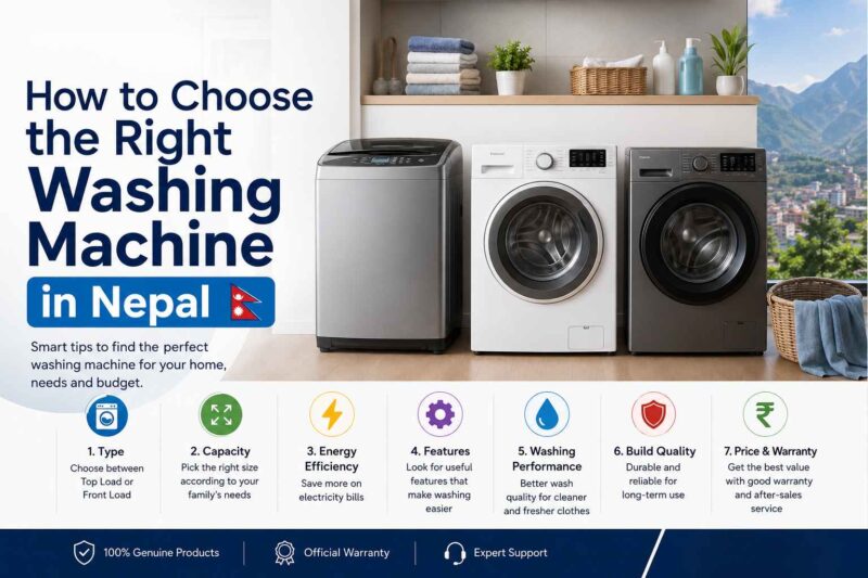 Washing Machine In Nepal: Complete Buying Guide, Prices &Amp; Best Models (2026) 4 How to choose the right washing machine in Nepal with front-load and top-load washing machines