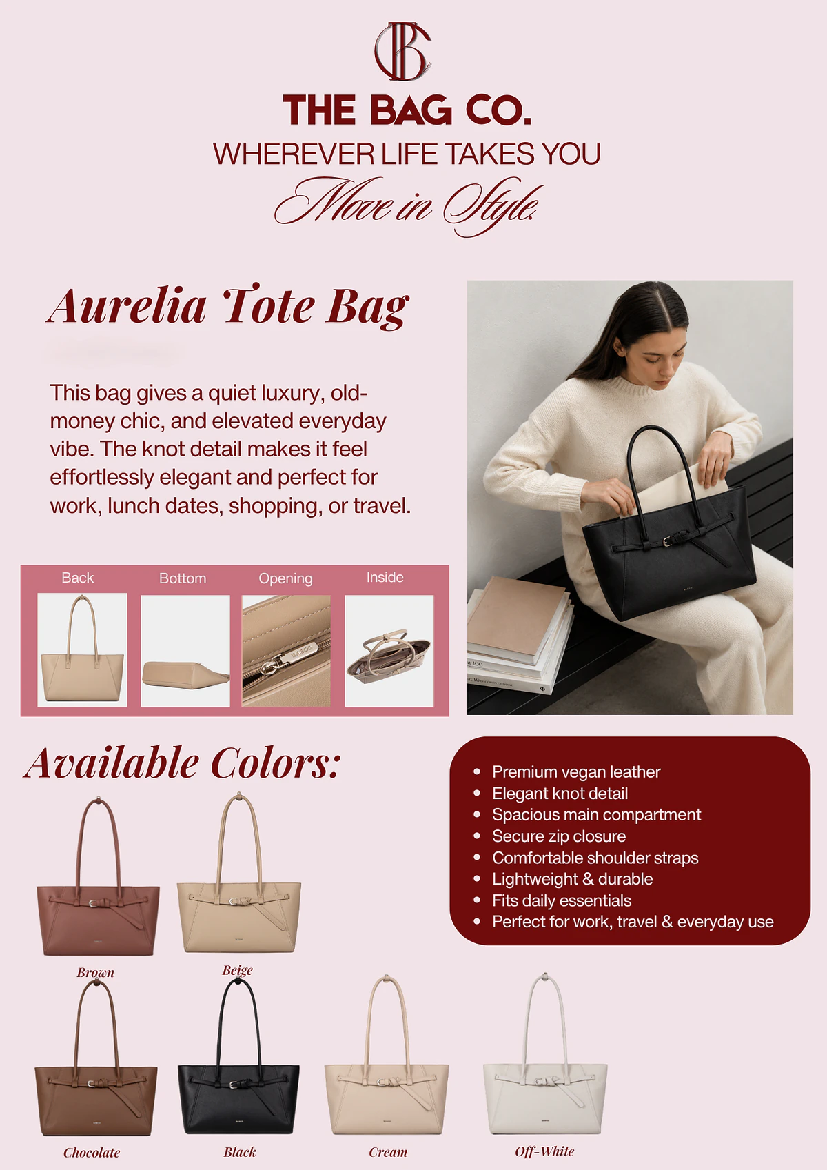 The Bag Co. Aurelia Tote Bag 1 The Bag Co. Aurelia Tote Bag