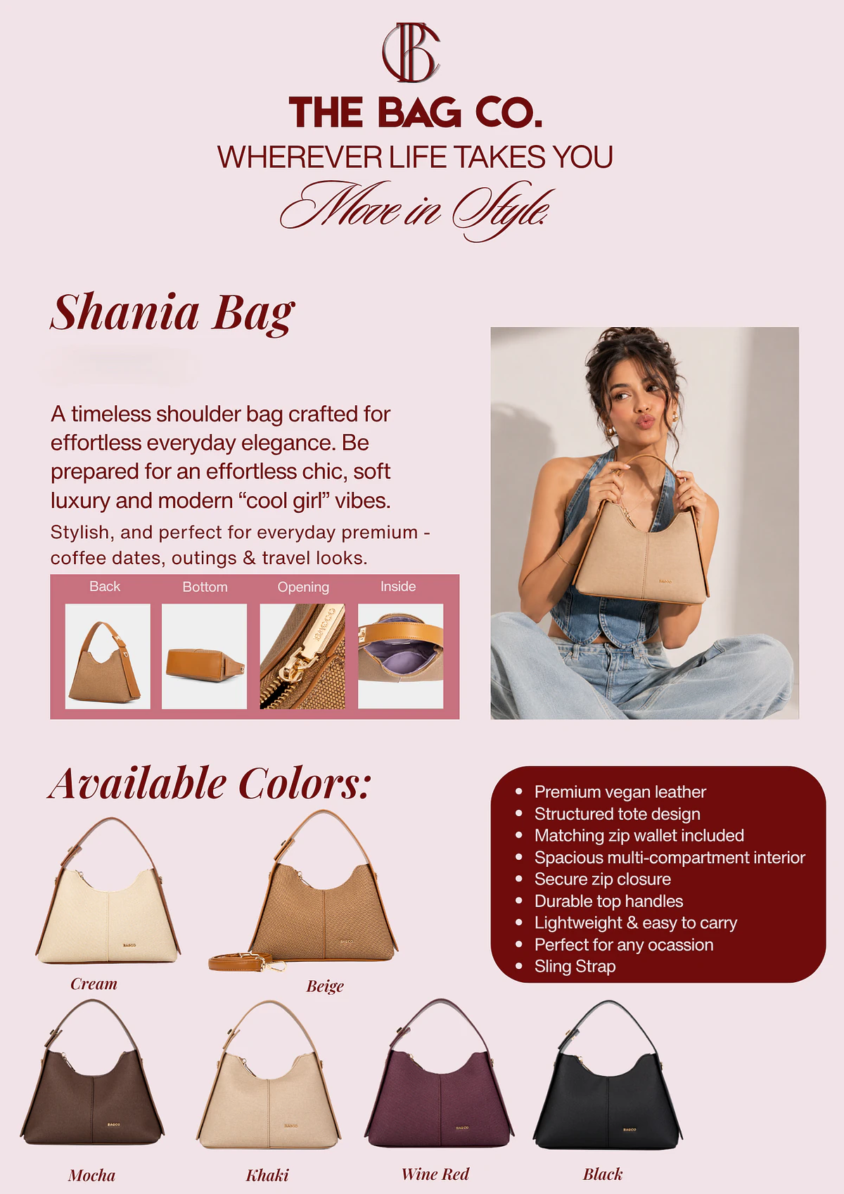The Bag Co. Shania Hobo Bag 1 The Bag Co. Shania Hobo Bag