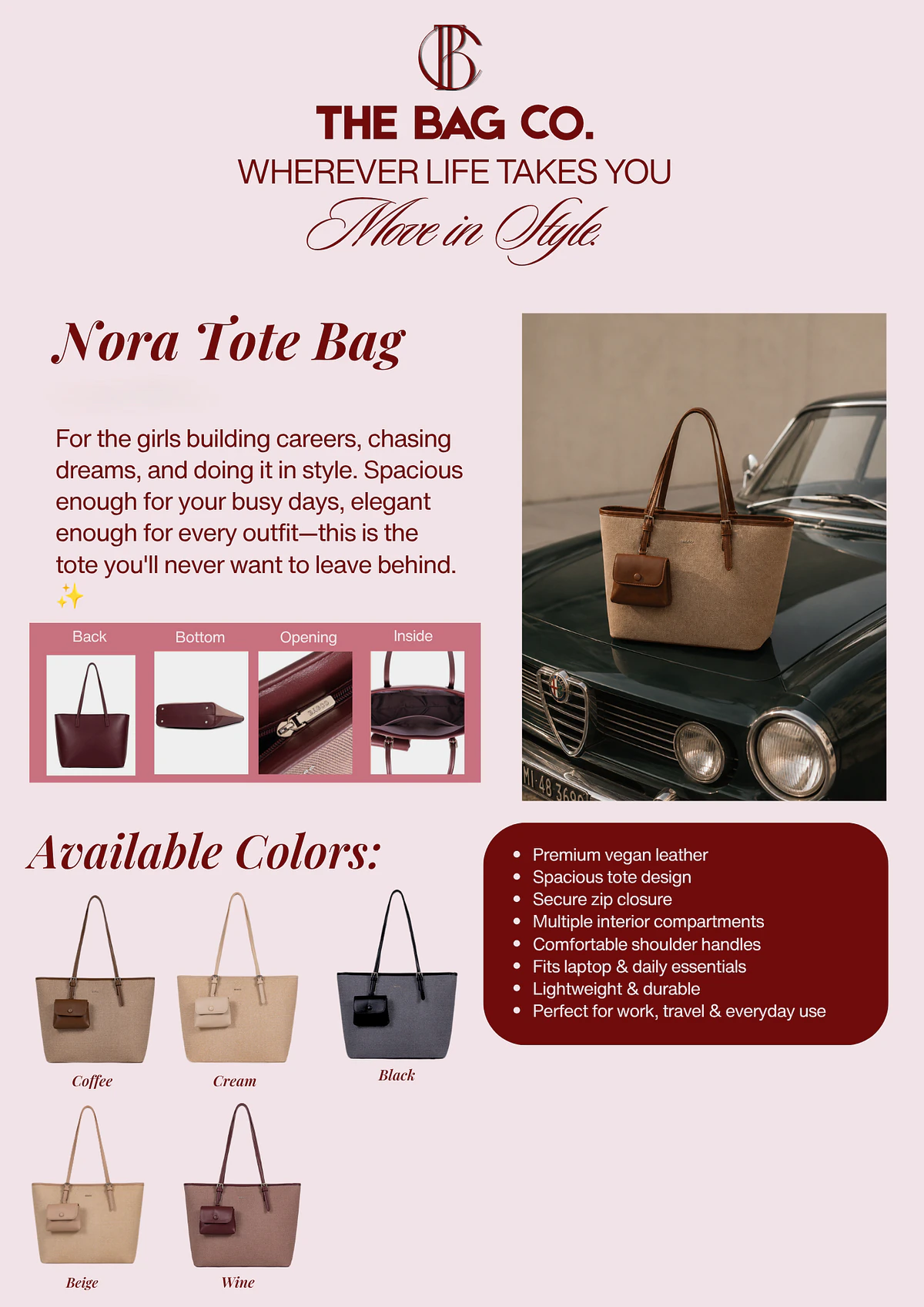The Bag Co. Nora Tote Bag 1 The Bag Co. Nora Tote Bag