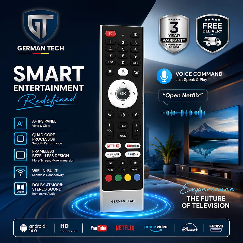 German Tech 32 Inch Smart TV (GT32S109HD) Voice Command - GT-32S109HD - Nova Hub (2)