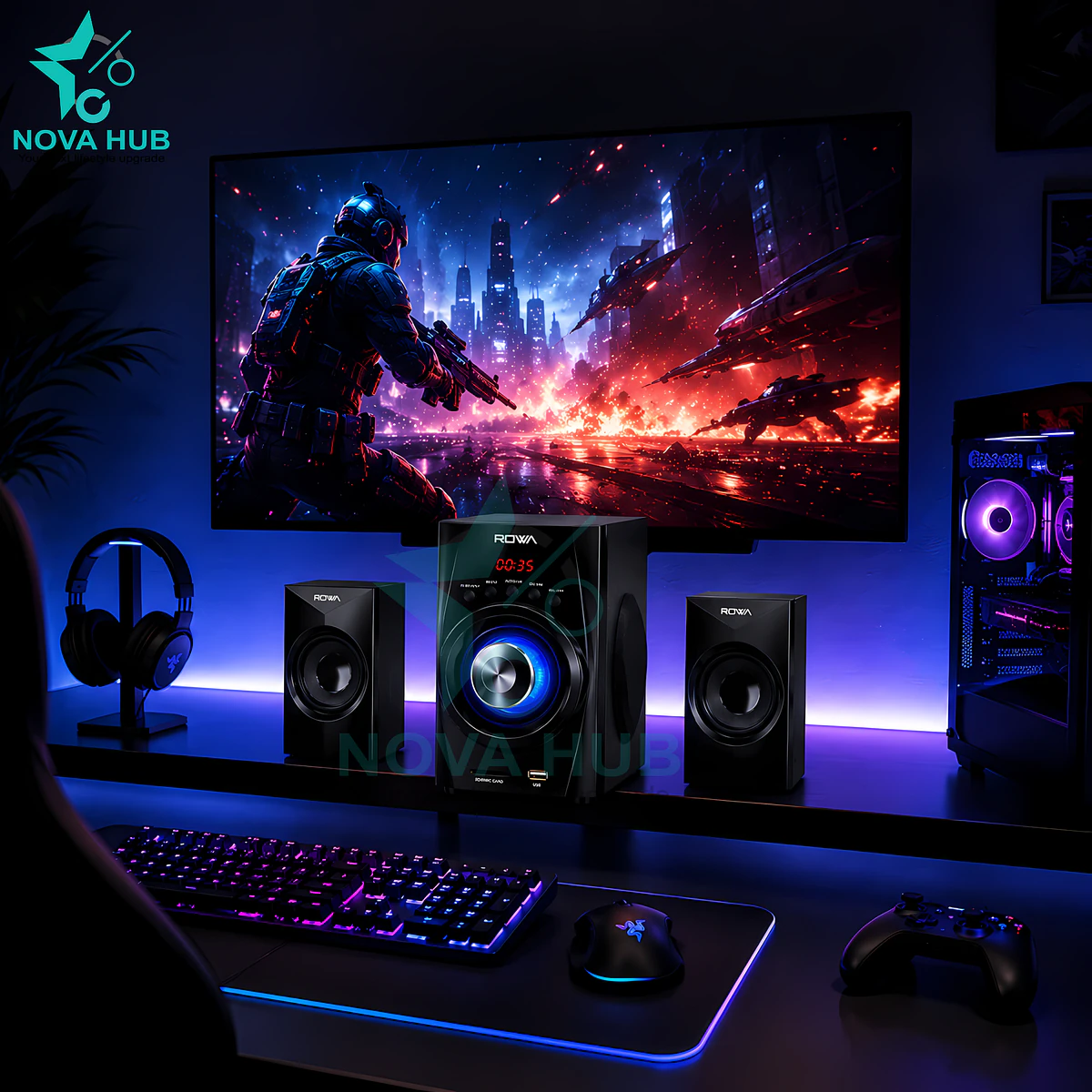 ROWA RS2201 Premium 2.1 Multimedia Speaker System - Ultimate Clarity for Cinema Experience