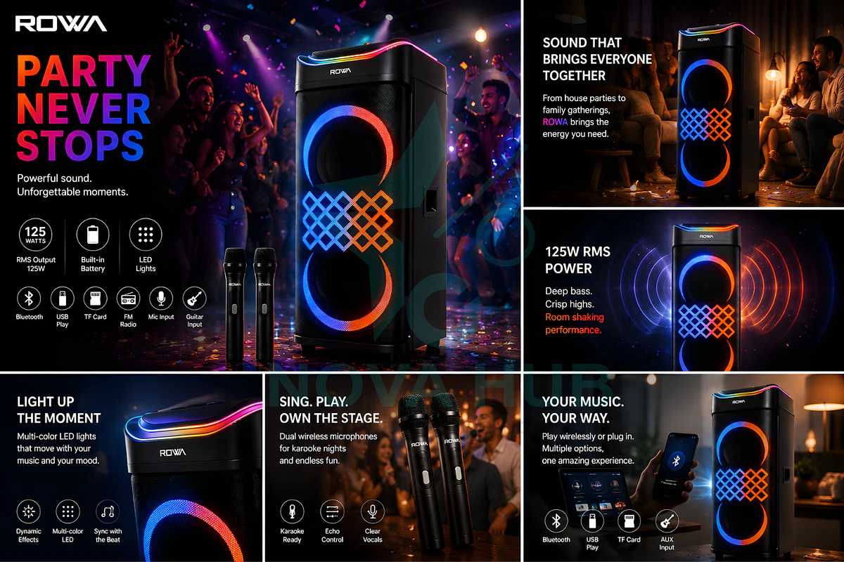 Rowa Rs-1029Ps Premium 125 W Rms Party Trolley Speaker System 2 ROWA RS-1029PS Premium 125 W RMS Party Trolley Speaker System