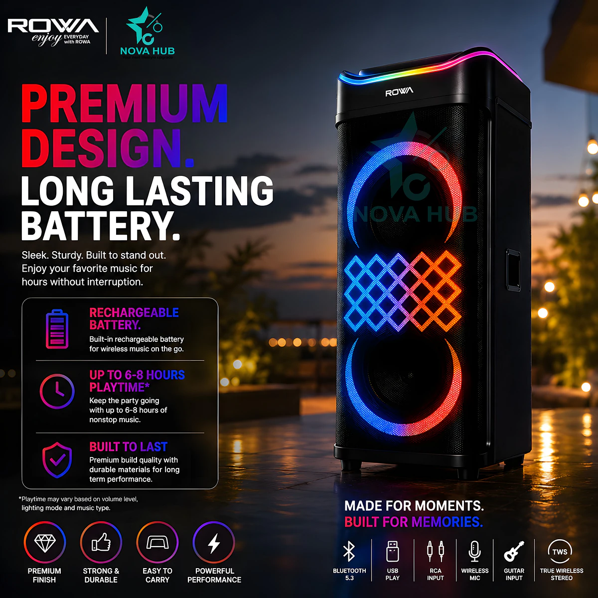 Rowa Rs-1029Ps Premium 125 W Rms Party Trolley Speaker System 4 ROWA RS-1029PS Premium 125 W RMS Party Trolley Speaker System