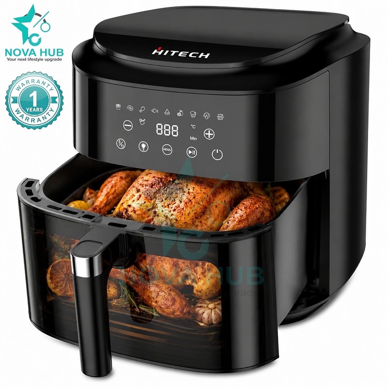 Hitech Premium 8.2 L Transparent Glass Window Air Fryer - HAF-82T06W - best product in Nepal. Shop at Nova Hub.