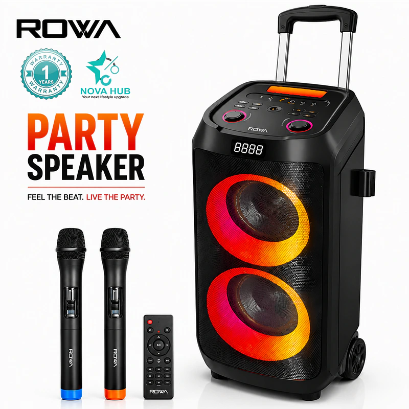 Rowa Singapore RH-EK802PS Premium Loud 16" Portable Party Speaker - best party speaker in Nepal. Shop at Nova Hub.