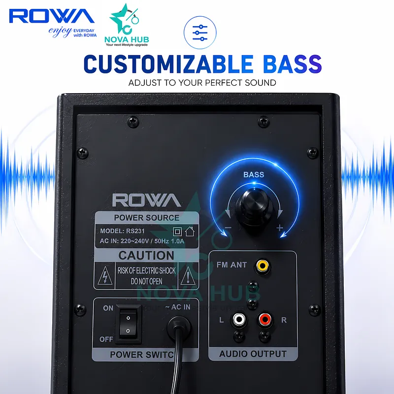 ROWA RS231 Premium 2.1 Multimedia Speaker System - Heavy Bass & loud Gaming - Nova Hub (2)