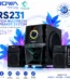 ROWA RS231 Premium 2.1 Multimedia Speaker System - Heavy Bass & loud Gaming - best bluetooth speaker in Nepal. Shop at Nova Hub.