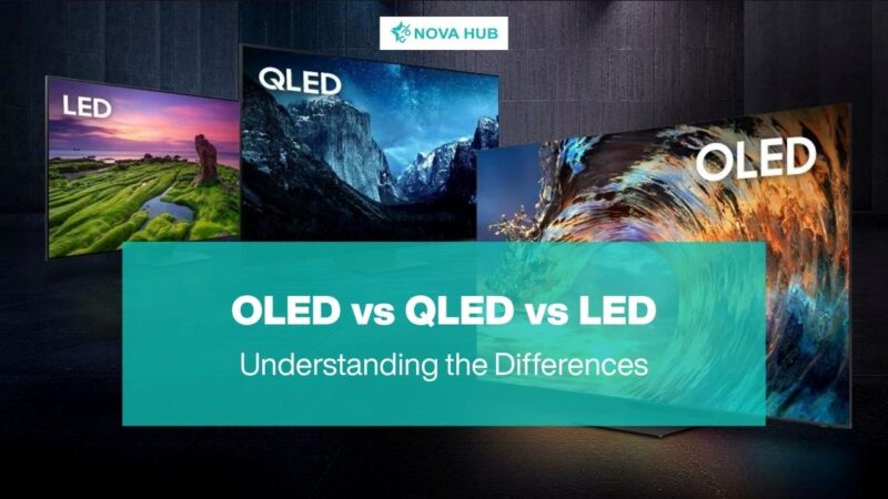 QLED vs OLED vs LED TV comparison showing differences in picture quality