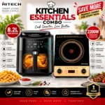 Hitech Combo Premium 8.2 L Transparent Glass Window Air Fryer - 8.2L Airfryer haf82t06w + HK04INF-3 Infrared - Nova Hub (2)