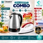 Combo: Tiffany Original TF-6613 Electric Kettle 2 L + Hitech Iron - tf6613 + Deluxe Iron - Nova Hub (2)
