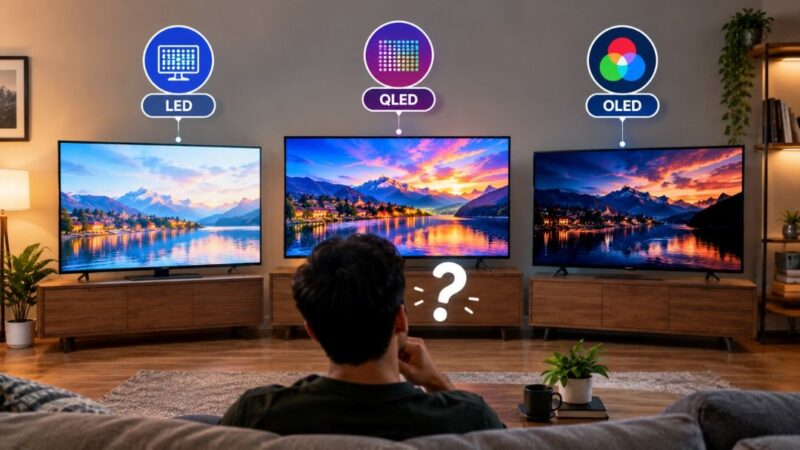 QLED vs OLED vs LED TV viewing comparison