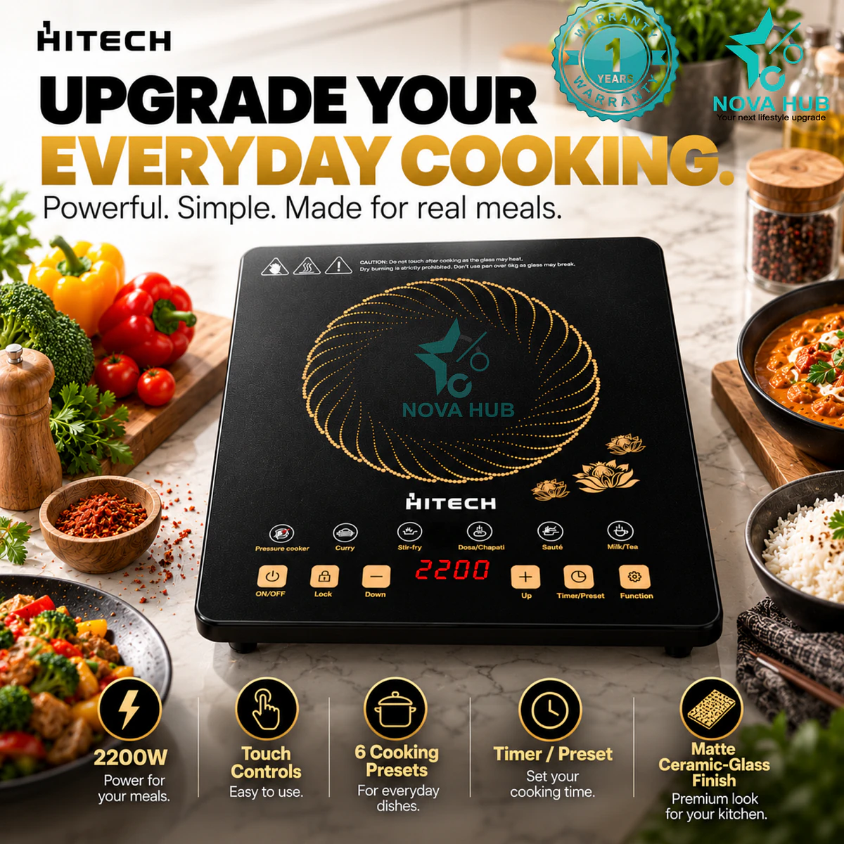 Hitech HK02IND 2200 W Induction Cooker