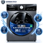 German Tech 10.5 KG Heavy Duty tempered glass Front Loading Washing Machine - GTWM1005W109BLC - best washing machine in Nepal. Shop at Nova Hub.