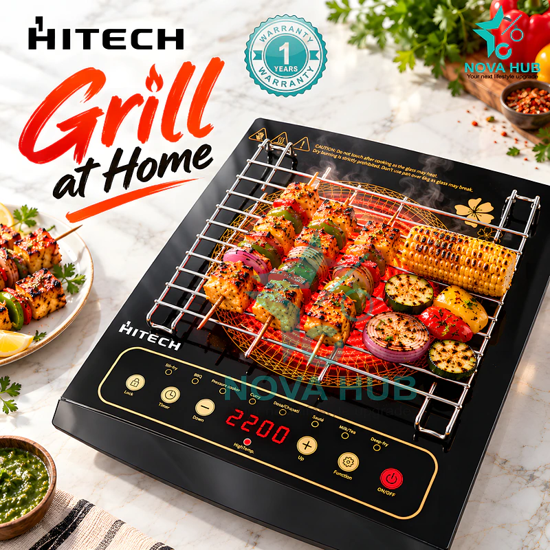 Hitech HK05INF 2200 W Infrared Cooktop with Free Grill Function - 1 year Warranty - HK05INF-GRILL - best infrared cooktop in Nepal. Shop at Nova Hub.
